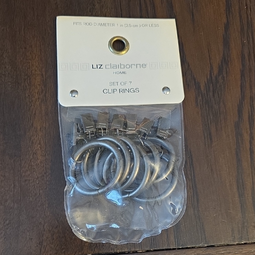 Liz Claiborne Pewter Clip Rings Set of 7